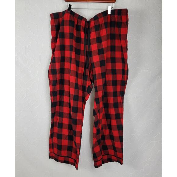 Wondershop Womens Pajama Set Size 3X Red Black Buffalo Plaid Flannel Sleepwear - Picture 12 of 13